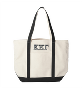 XL Boater Tote Bag With Embroidered Greek Letters