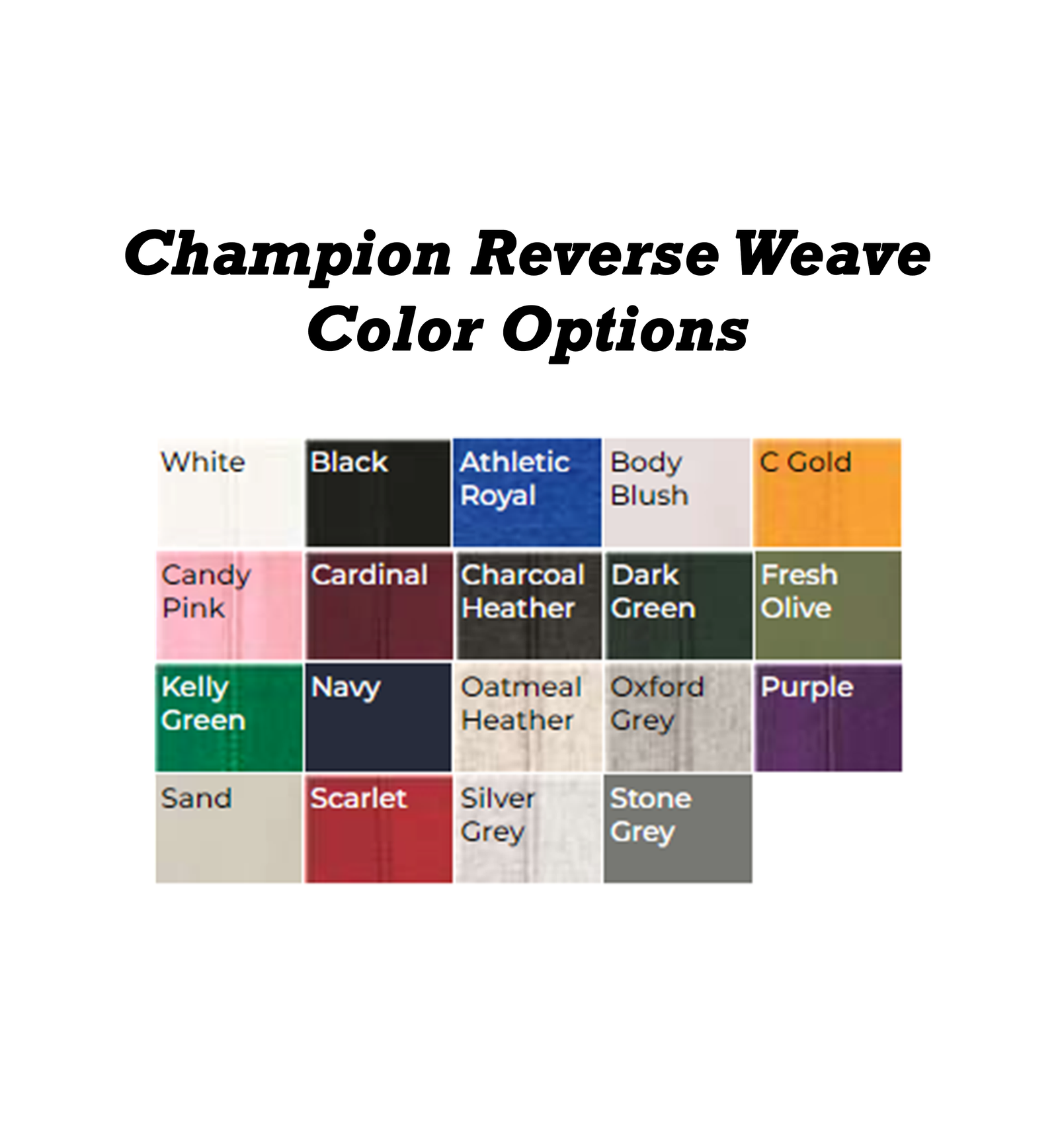 Champion sweater colors list clearance