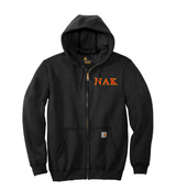 Carhartt Midweight Hooded Zip-Front Sweatshirt Embroidered Greek Letters